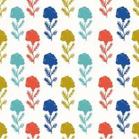 Colorful hand drawn stripped floral seamless pattern. Abstract background with grunge flower.