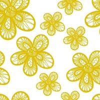 Seamless hand drawn doodle floral pattern. Flower background. vector