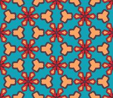 Abstract colorful doodle geometric flower seamless pattern. Floral background. Kaleidoscope mosaic, geo tile of thin line ornament. vector