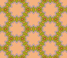Abstract colorful doodle geometric flower seamless pattern. Floral background. Kaleidoscope mosaic, geo tile of thin line ornament. vector