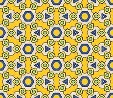 Abstract colorful doodle geometric flower seamless pattern. Floral background. Kaleidoscope mosaic, geo tile of thin line ornament. vector
