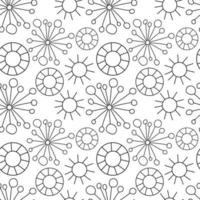 seamless patternaAbstract doodle thin line seamless pattern with sun burst, circles. vector