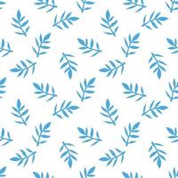 Cute cartoon flower seamless pattern. Background with plant, branch, leaves. Wrapping paper, textile. vector