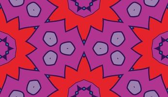 Abstract colorful doodle geometric flower seamless pattern. Floral background. Kaleidoscope mosaic, geo tile of thin line ornament. vector