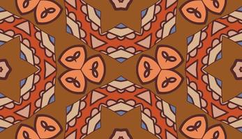 Abstract colorful doodle geometric flower seamless pattern. Floral background. Kaleidoscope mosaic, geo tile of thin line ornament. vector