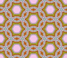 Abstract colorful doodle geometric flower seamless pattern. Floral background. Kaleidoscope mosaic, geo tile of thin line ornament. vector