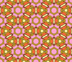 Abstract colorful doodle geometric flower seamless pattern. Floral background. Kaleidoscope mosaic, geo tile of thin line ornament. vector