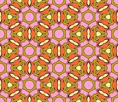 Abstract colorful doodle geometric flower seamless pattern. Floral background. Kaleidoscope mosaic, geo tile of thin line ornament. vector