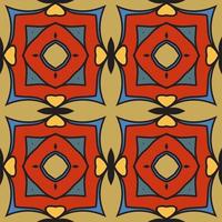 Abstract colorful doodle geometric flower seamless pattern. Floral background. Kaleidoscope mosaic, geo tile of thin line ornament. vector