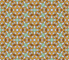 Abstract colorful doodle geometric flower seamless pattern. Floral background. Kaleidoscope mosaic, geo tile of thin line ornament. vector