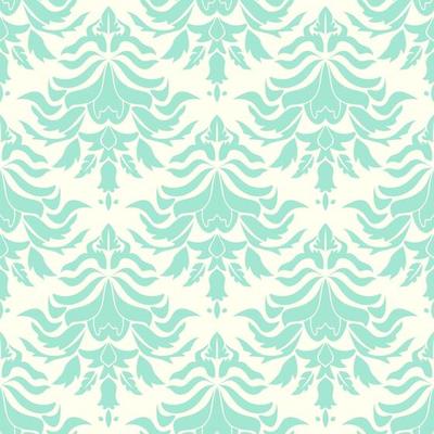 Colorful floral damask seamless pattern with fantasy flowers, leaves.