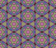 Abstract colorful doodle geometric flower seamless pattern. Floral background. Kaleidoscope mosaic, geo tile of thin line ornament. vector