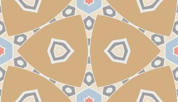 Abstract colorful doodle geometric flower seamless pattern. Floral background. Kaleidoscope mosaic, geo tile of thin line ornament. vector