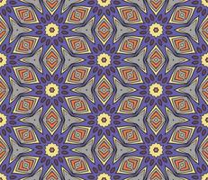 Abstract colorful doodle geometric flower seamless pattern. Floral background. Kaleidoscope mosaic, geo tile of thin line ornament. vector