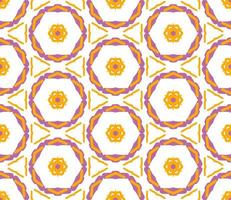 Abstract colorful doodle geometric flower seamless pattern. Floral background. Kaleidoscope mosaic, geo tile of thin line ornament. vector