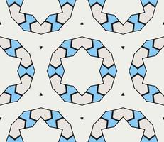 Abstract colorful doodle geometric flower seamless pattern. Floral background. Kaleidoscope mosaic, geo tile of thin line ornament. vector