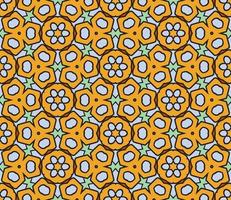 Abstract colorful doodle geometric flower seamless pattern. Floral background. Kaleidoscope mosaic, geo tile of thin line ornament. vector