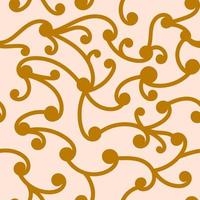 Abstract hand drawn doodle thin line wavy seamless pattern. Curly linear messy background. vector