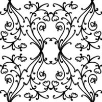 Floral damask seamless pattern with branches and flowers. vector