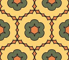 Abstract colorful doodle geometric flower seamless pattern. Floral background. Kaleidoscope mosaic, geo tile of thin line ornament. vector