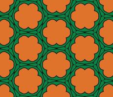 Abstract colorful doodle geometric flower seamless pattern. Floral background. Kaleidoscope mosaic, geo tile of thin line ornament. vector