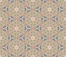 Abstract colorful doodle geometric flower seamless pattern. Floral background. Kaleidoscope mosaic, geo tile of thin line ornament. vector