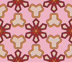 Abstract colorful doodle geometric flower seamless pattern. Floral background. Kaleidoscope mosaic, geo tile of thin line ornament. vector