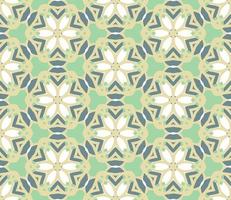Abstract colorful doodle geometric flower seamless pattern. Floral background. Kaleidoscope mosaic, geo tile of thin line ornament. vector
