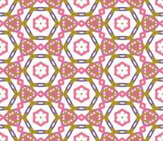 Abstract colorful doodle geometric flower seamless pattern. Floral background. Kaleidoscope mosaic, geo tile of thin line ornament. vector