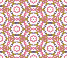 Abstract colorful doodle geometric flower seamless pattern. Floral background. Kaleidoscope mosaic, geo tile of thin line ornament. vector