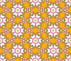 Abstract colorful doodle geometric flower seamless pattern. Floral background. Kaleidoscope mosaic, geo tile of thin line ornament. vector