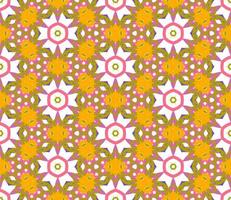 Abstract colorful doodle geometric flower seamless pattern. Floral background. Kaleidoscope mosaic, geo tile of thin line ornament. vector