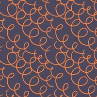 Abstract hand drawn doodle thin line wavy seamless pattern. Curly linear messy background. vector