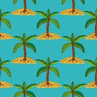 Tropical summer background with palm trees, floral seamless pattern. vector