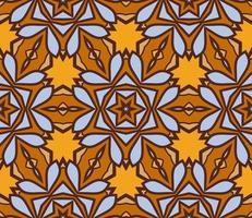 Abstract colorful doodle geometric flower seamless pattern. Floral background. Kaleidoscope mosaic, geo tile of thin line ornament. vector
