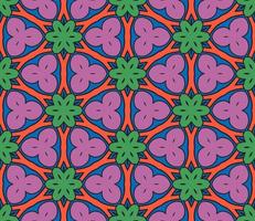 Abstract colorful doodle geometric flower seamless pattern. Floral background. Kaleidoscope mosaic, geo tile of thin line ornament. vector
