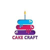 Cake Bakery Logo design vector template Negative space style. Birthday event sweet shop Logotype concept icon.