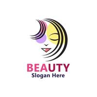 Beauty salon vector logo design template. Girl, woman or hair salon, barbershop icon