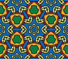 Abstract colorful doodle geometric flower seamless pattern. Floral background. Kaleidoscope mosaic, geo tile of thin line ornament. vector