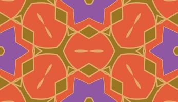 Abstract colorful doodle geometric flower seamless pattern. Floral background. Kaleidoscope mosaic, geo tile of thin line ornament. vector
