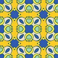 Abstract colorful doodle geometric flower seamless pattern. Floral background. Kaleidoscope mosaic, geo tile of thin line ornament. vector