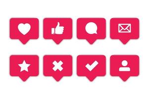 Speech Bubble Set With Different Social media Icons