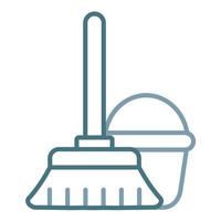 Mop Line Two Color Icon vector