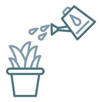 Watering Plants Line Two Color Icon vector