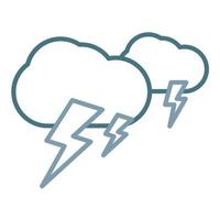 icono de línea de tormenta de dos colores vector