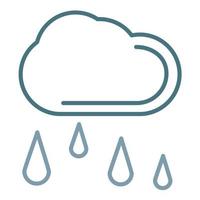 Rainy Clouds Line Two Color Icon vector