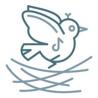 Brids in Nest Line Two Color Icon vector