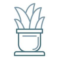 Bird on Flower Pot Line Two Color Icon vector