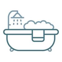 Bathtub Line Two Color Icon vector