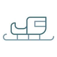 Sled Line Two Color Icon vector